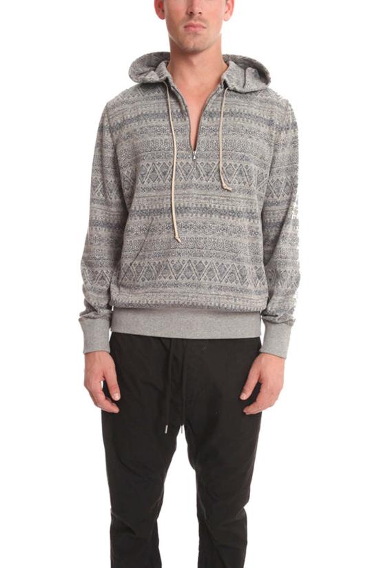  Blue&Cream 후드 티셔츠 블루&크림 브래디 1/4 지퍼 후드 티셔츠 블루