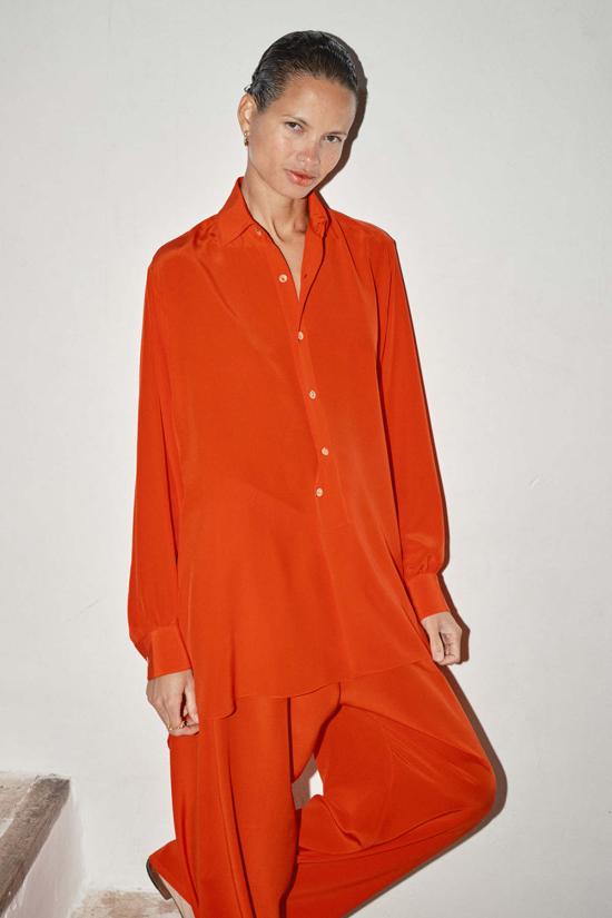  다두라 블라우스 다투라 실크 폴  플레임 - DATURA