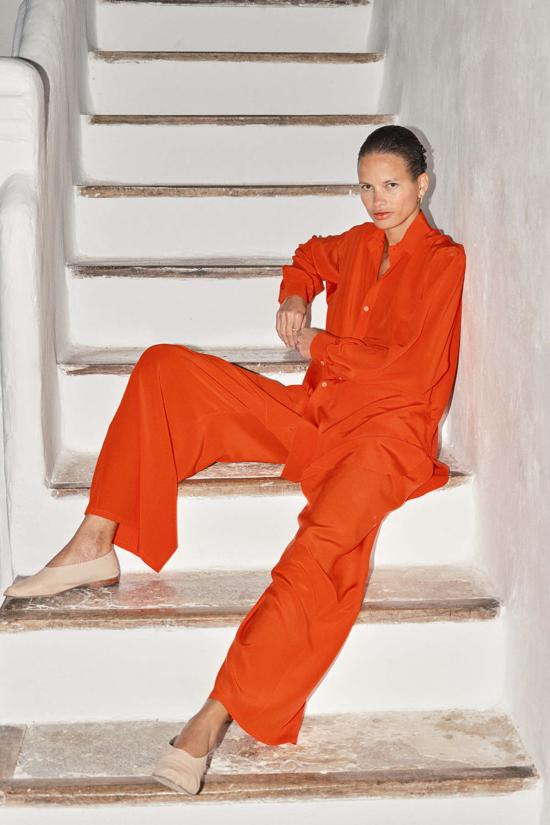  다두라 블라우스 다투라 실크 폴  플레임 - DATURA