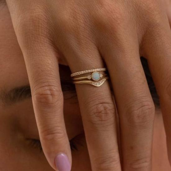  제니 권 디자인스 반지 제니 권 디자인 다이아몬드 3/4 스파클 밴드 - JENNIE KWON DESIGNS