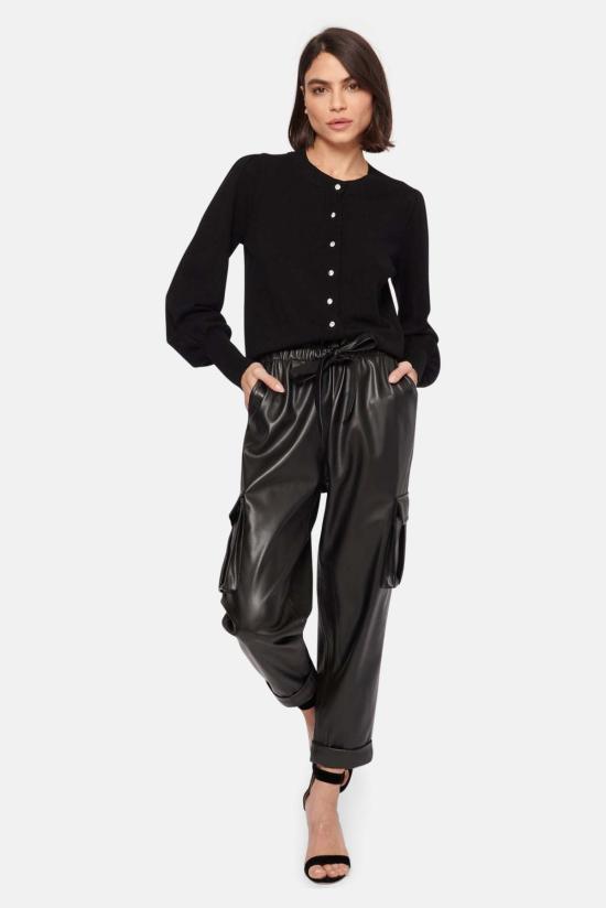  카미 뉴욕 스트레이트 팬츠 Cami Nyc Addy 비건 가죽 팬츠 블랙 - CAMI NYC