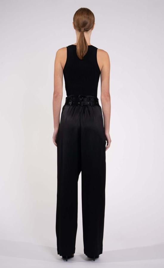  논살란트 레이블 민소매 티셔츠 넌캐럴런트 라벨 이브 크롭 블랙 - NONCHALANT LABEL