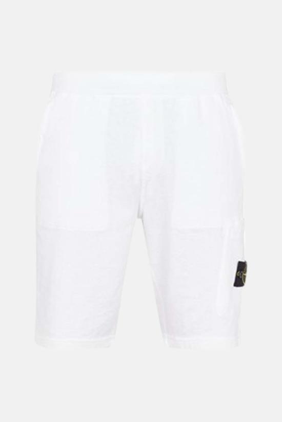  스톤 아일랜드 숏팬츠 올드 트리트먼트 플리스 버뮤다 반바지 화이트