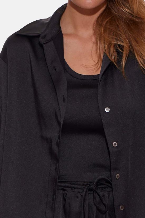  Blue&Cream 후드 티셔츠 블루 앤 크림 티나 버튼다운 셔츠 블랙 - BLUE&CREAM