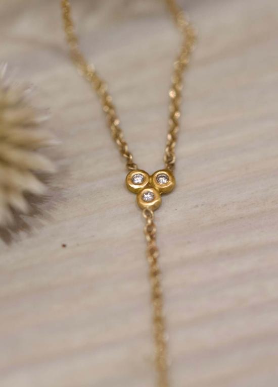  아난다 칼사 주얼리 목걸이/팬던트 Ananda Khalsa Jewelry Delicate Diamond Trio 목걸이 - ANANDA KHALSA JEWELRY