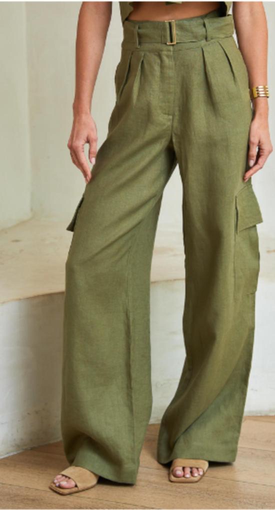  헤브론 스트레이트 팬츠 매기 팬트 올리브 - HEVRON