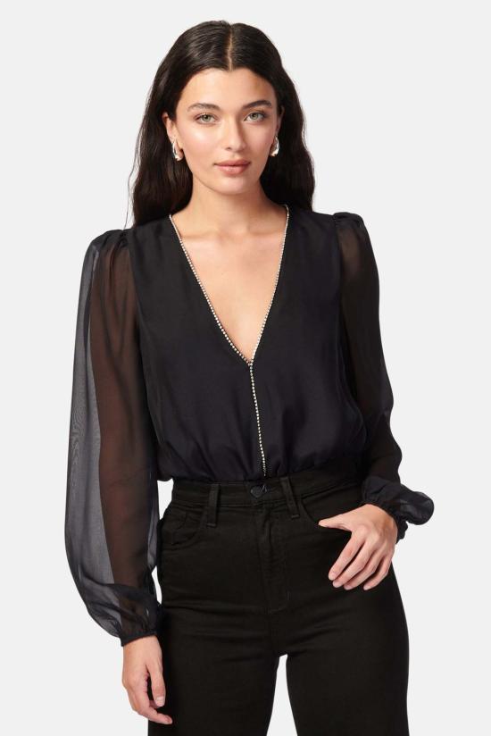  카미 뉴욕 민소매 티셔츠 캐미 NYC 인그리드 크리스탈 바디수트 블랙