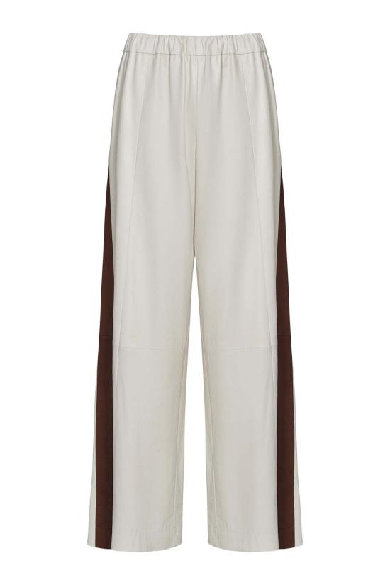  티더블유피 스트레이트 팬츠 Twp 가죽 에바, 턱스 크림/마호가니