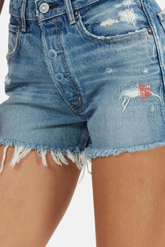  마우지 데님 숏팬츠 Moussy Calumet 반바지 블루 - MOUSSY