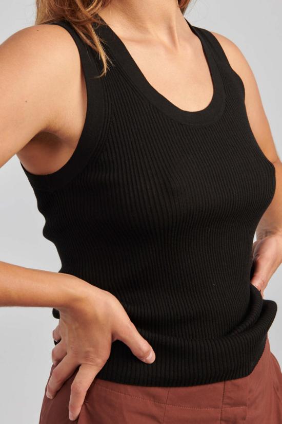  스튜디오 니콜슨 민소매 티셔츠 Studio Nicholson Rakko 탑 블랙 - STUDIO NICHOLSON