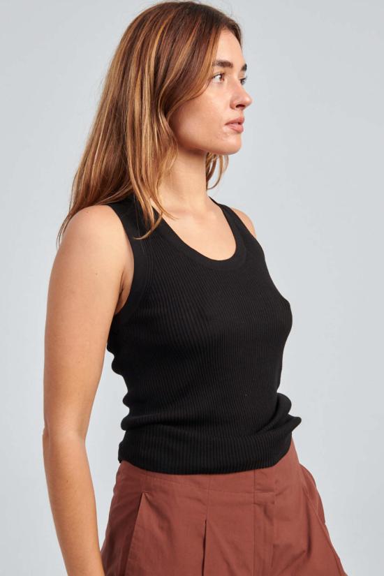  스튜디오 니콜슨 민소매 티셔츠 Studio Nicholson Rakko 탑 블랙