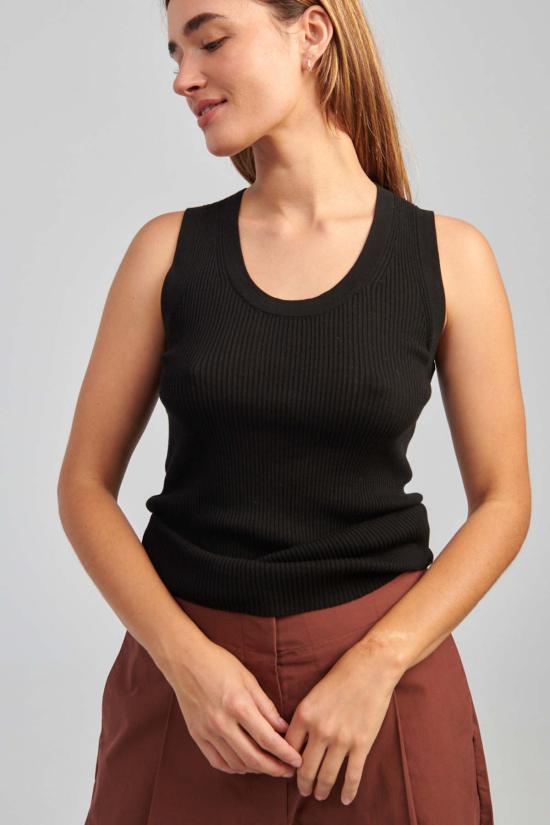  스튜디오 니콜슨 민소매 티셔츠 Studio Nicholson Rakko 탑 블랙 - STUDIO NICHOLSON