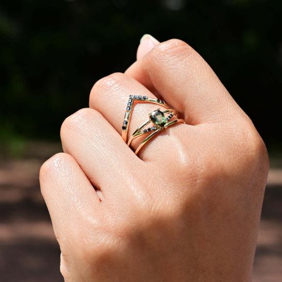  Miarante 반지 미아란테 오슬라 블랙 다이아몬드 링 골드