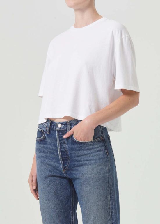  에이골디 반팔 티셔츠 아골드 아냐 티 샤크/화이트 - AGOLDE