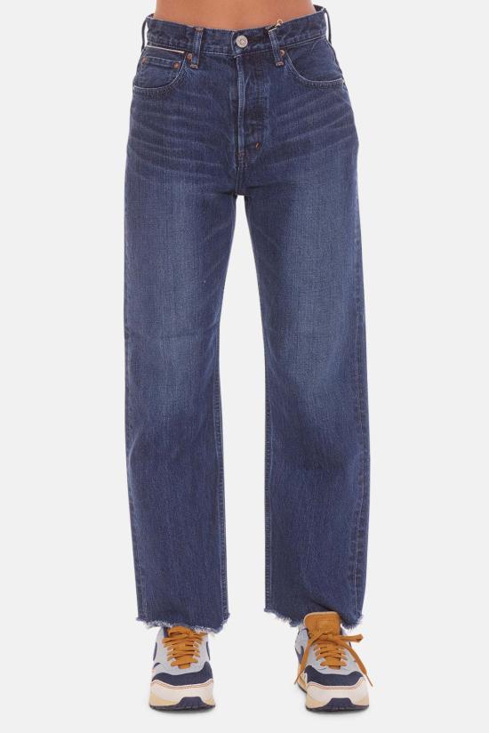  마우지 데님 팬츠 무시 코르코란 와이드  다크 블루 - MOUSSY