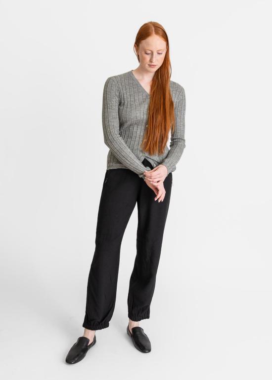  6397 가디건 와이드 리브 카디건 그레이 - 6397