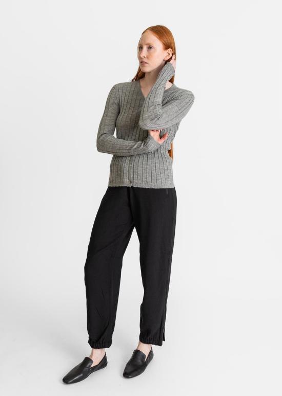  6397 가디건 와이드 리브 카디건 그레이 - 6397