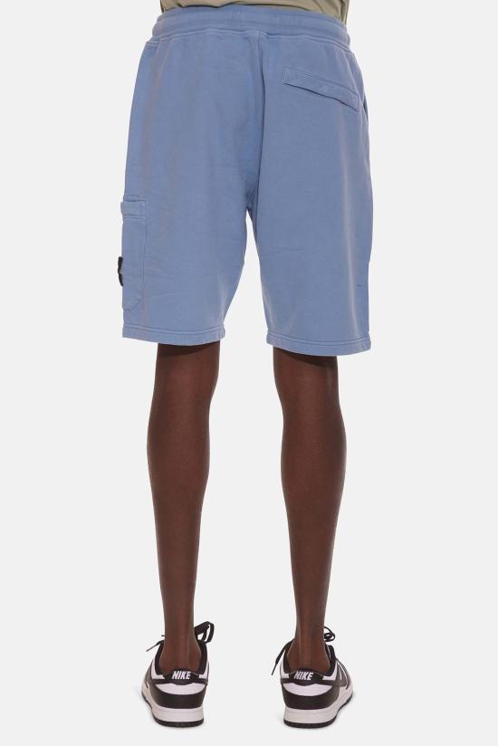  스톤 아일랜드 숏팬츠 브러시드 플리스 버뮤다 반바지 미드 블루 - STONE ISLAND