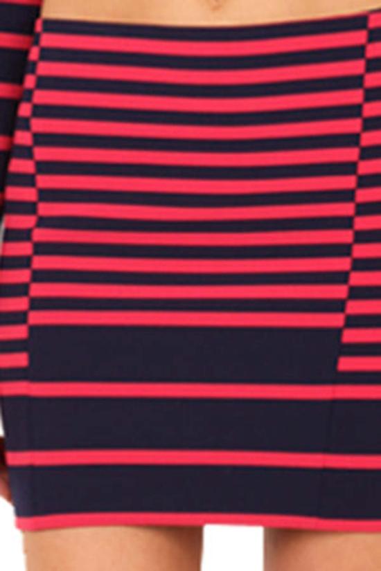  Thakoon Addition 숏 스커트 스트라이프 미니 스커트 네이비/핑크 - OTHER BRANDS