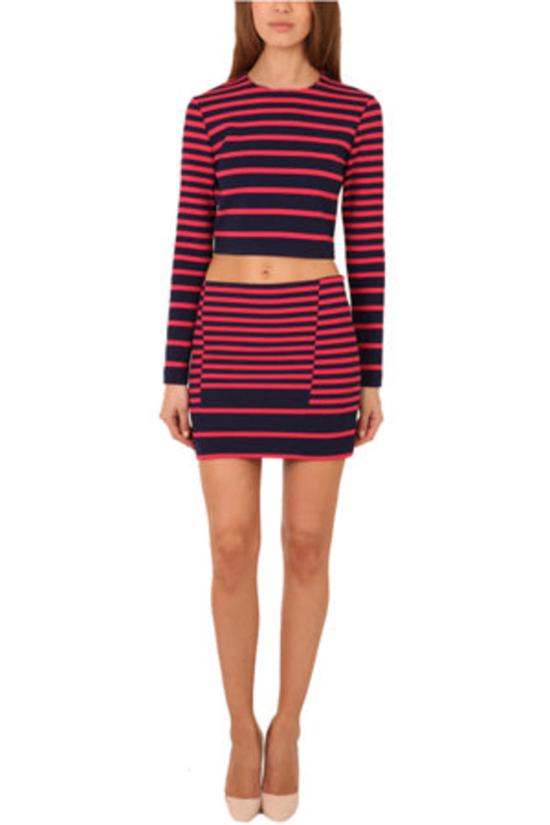  Thakoon Addition 숏 스커트 스트라이프 미니 스커트 네이비/핑크 - OTHER BRANDS