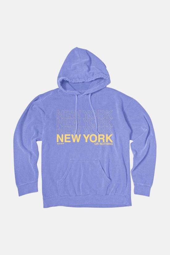  Blue&Cream 후드 티셔츠 블루&크림 뉴욕 오어 낫팅 후드티 페리/옐로우 - BLUE&CREAM