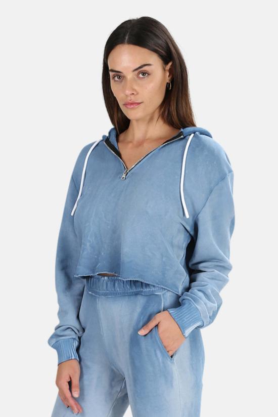  코튼 시티즌 후드 티셔츠 브루클린 크롭 지퍼 후드 티셔츠 - COTTON CITIZEN