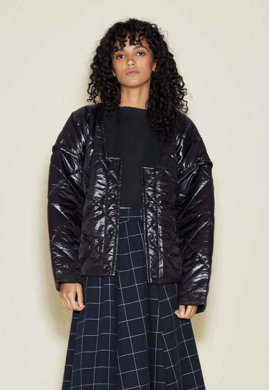  오벌 스퀘어 봄버 자켓 Os 액티브 봄버 퀼팅 블랙