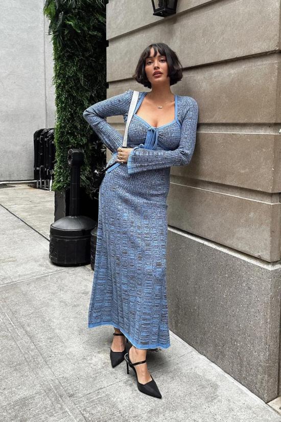  시그니피컨트 아더 롱 원피스 Significant Other Dua Maxi Dress Periwinkle Marle - SIGNIFICANT OTHER