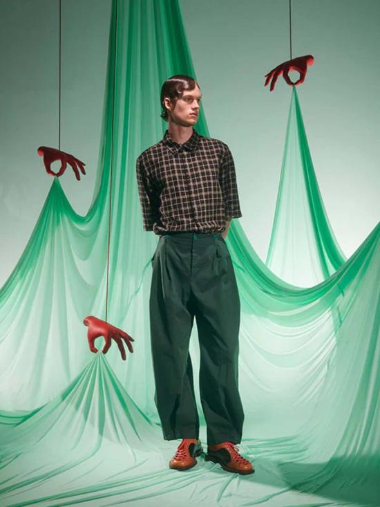  헨릭 빕스코브 긴팔 셔츠 Henrik Vibskov 어셈블  블랙 커비 그리드 - HENRIK VIBSKOV