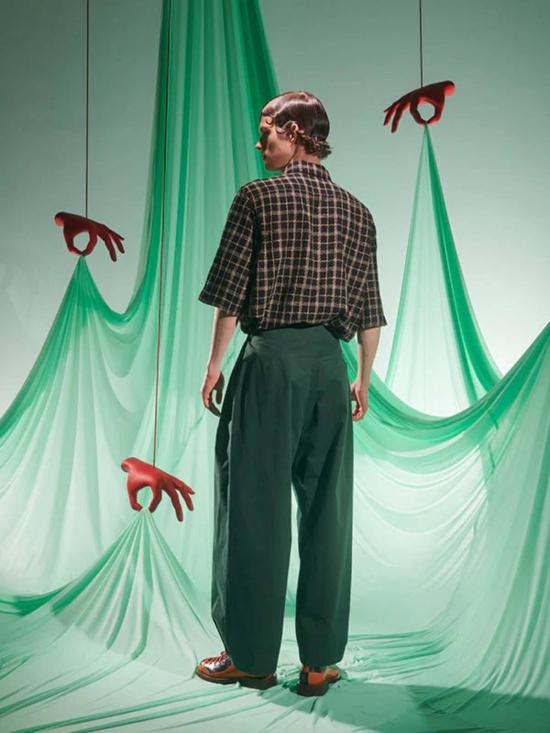  헨릭 빕스코브 긴팔 셔츠 Henrik Vibskov 어셈블  블랙 커비 그리드 - HENRIK VIBSKOV