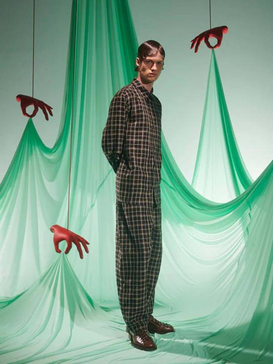  헨릭 빕스코브 긴팔 셔츠 Henrik Vibskov 어셈블  블랙 커비 그리드 - HENRIK VIBSKOV