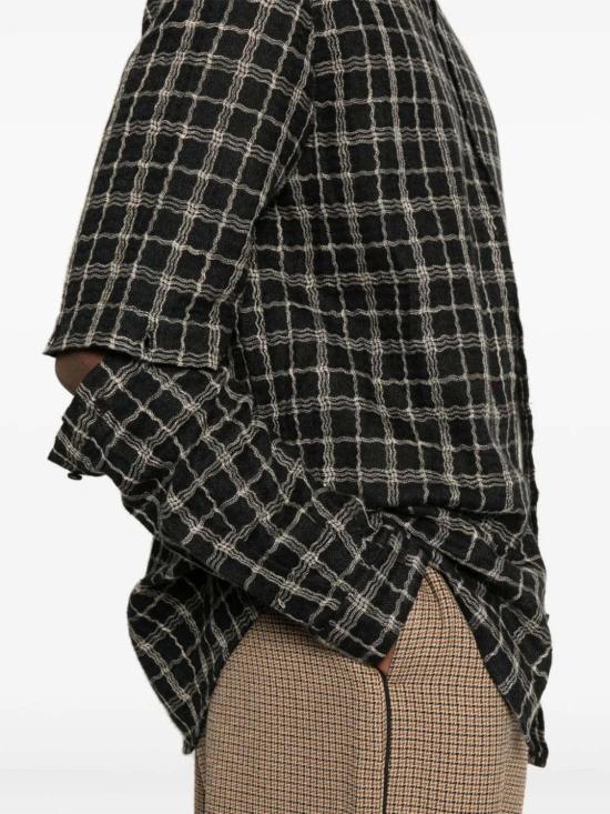  헨릭 빕스코브 긴팔 셔츠 Henrik Vibskov 어셈블  블랙 커비 그리드 - HENRIK VIBSKOV