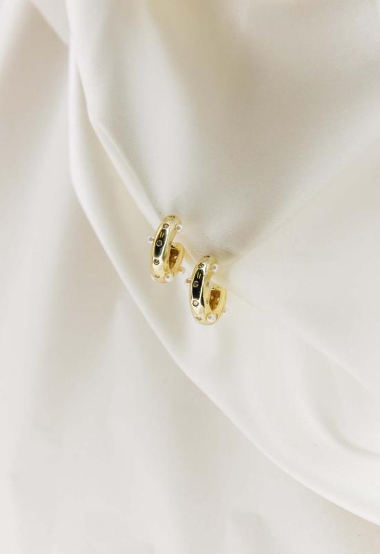  더 엔케이씨 스토어 이어링 Nkc 크리스탈 앤 펄 후프