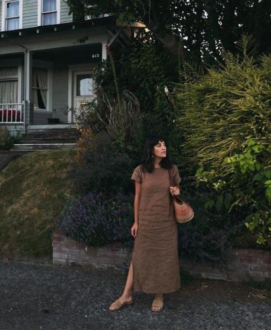  코코볼로 롱 원피스 튜닉 드레스 토바코 - COCOBOLO