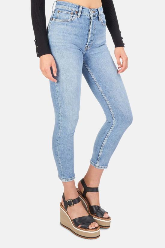  리던 데님 팬츠 Re/Done 하이 라이즈 앵클 크롭 진 90년대 중반 - RE/DONE