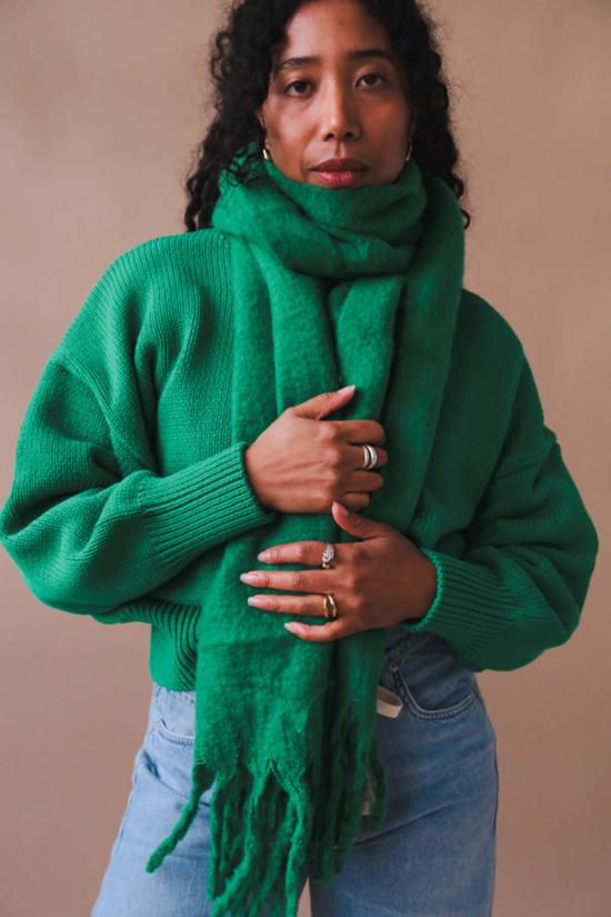  파이프앤로우 머플러/스카프 청키 솔리드 스카프 그래스 그린 - PIPE & ROW