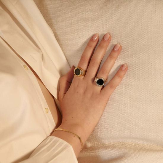  타린 토마스 반지 루나 링 옐로우 골드/스털링 실버/옐로우 브라스 - TARIN THOMAS