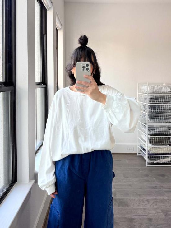  르 본 숍 스웨터 Le Bon Shoppe Cali 저지 빈티지 화이트 - Le Bon Shoppe