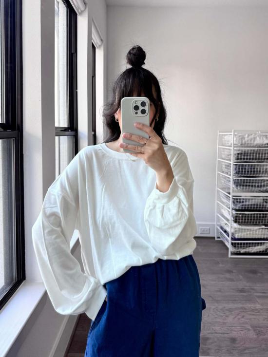  르 본 숍 스웨터 Le Bon Shoppe Cali 저지 빈티지 화이트
