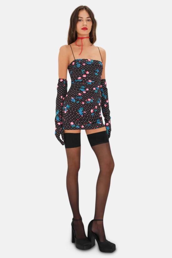  포러브앤레몬스 숏 원피스 For Love & Lemons 포지 미니 드레스 블랙 - FOR LOVE & LEMONS