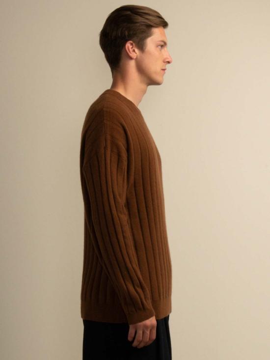  퓨어 캐시미어 엔와이씨 스웨터 퓨어캐시미어 NYC 리브 크루넥  시에나 - PURECASHMERE NYC