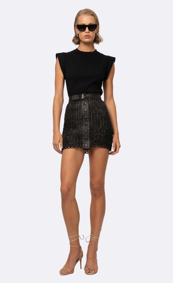  논살란트 레이블 숏 스커트 논샬란트 라벨 카이덴 스커트 블랙