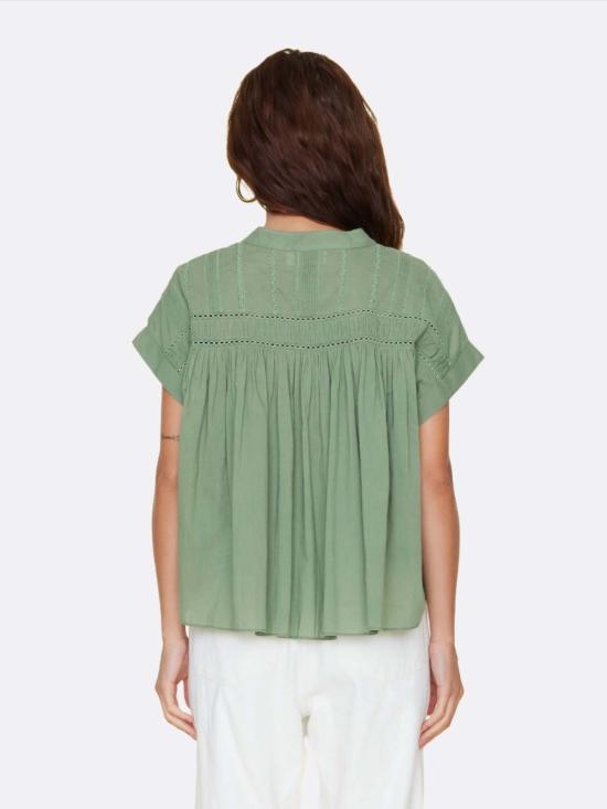  시레나 블라우스 루엘 탑 그린 아미 - XIRENA