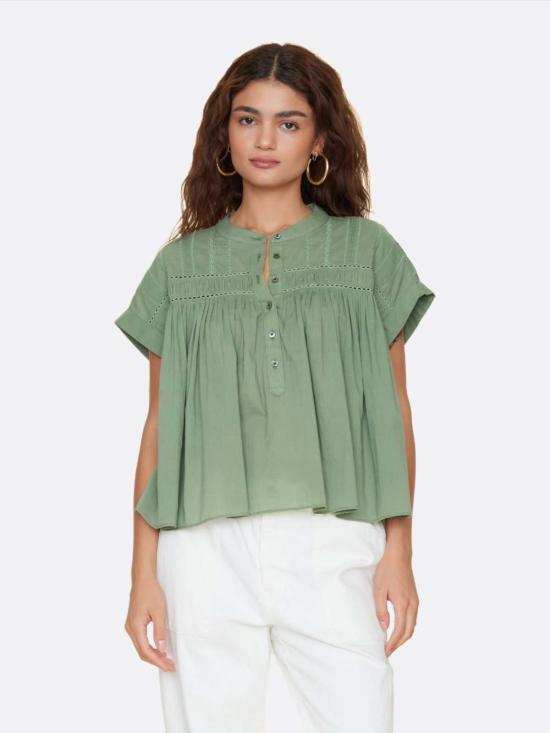  시레나 블라우스 루엘 탑 그린 아미