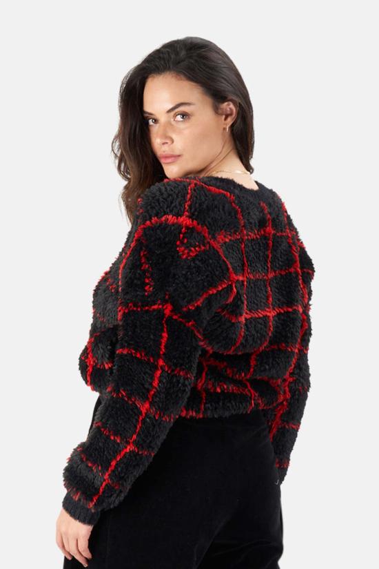  알티에이 가디건 Rt A Ella 카디건 블랙/레드 그리드 - RTA