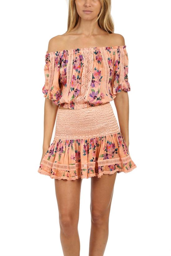  선데이 세인트 트로페즈 블라우스 코랄 선데이 생트로페 루루 프린트 탑 코랄