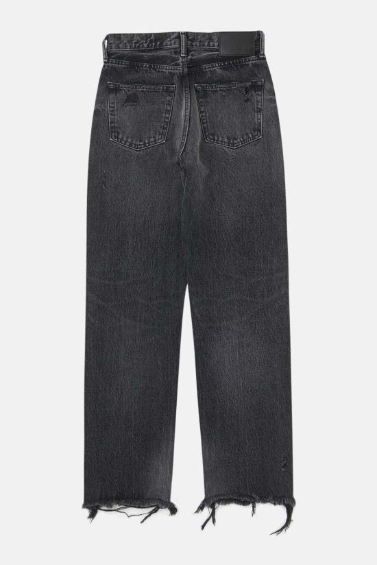  마우지 데님 팬츠 Moussy Odessa 와이드 스트레이트 데님 블랙 - MOUSSY