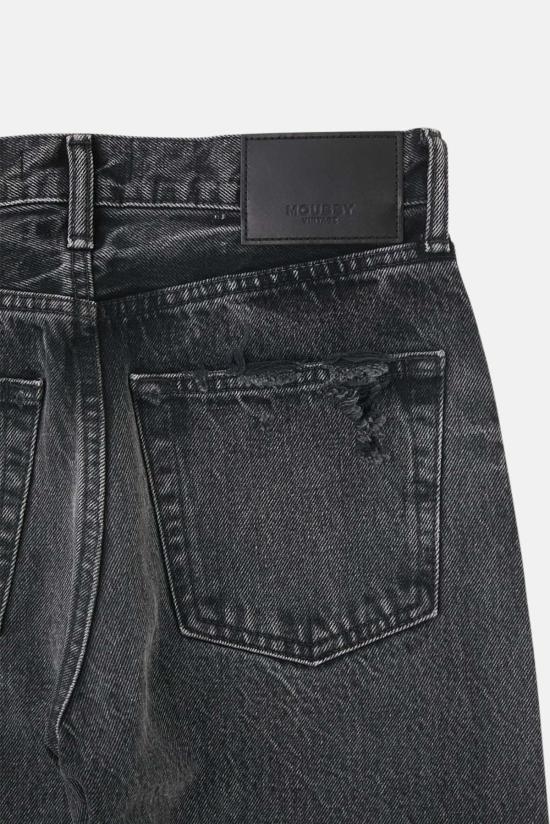  마우지 데님 팬츠 Moussy Odessa 와이드 스트레이트 데님 블랙 - MOUSSY