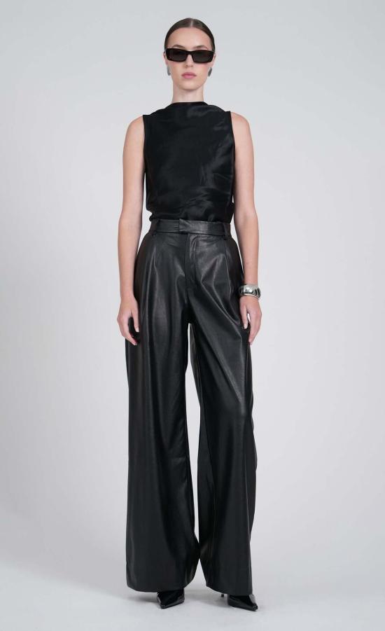  논살란트 레이블 블라우스 넌샬런트 라벨 레이니 탑 블랙