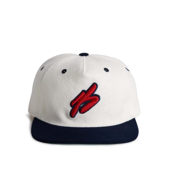  보씨 볼캡 Bossi B 로고 울 스냅백 캡 아이보리